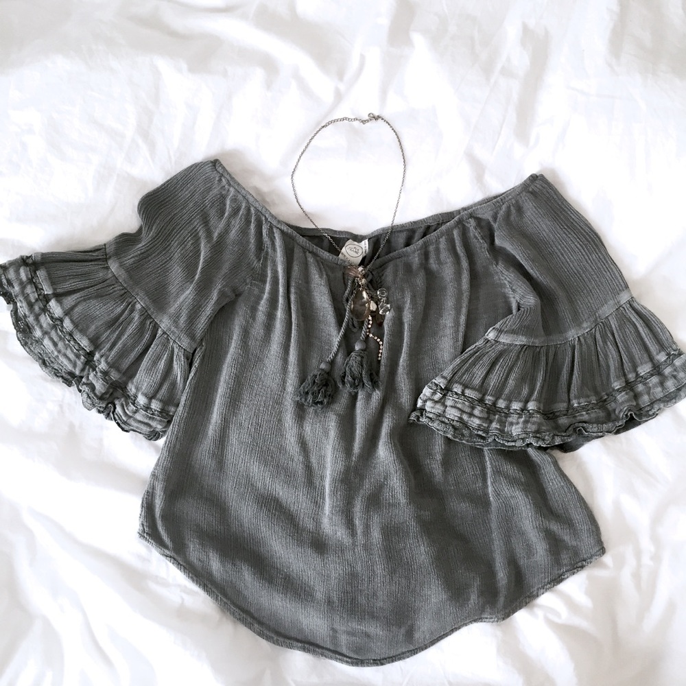 Sea green bohemian blouse